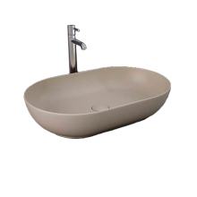 Feeling Oval Countertop Basin Matt Cappuccino - RAK Ceramics