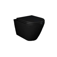 Feeling Matt Black Wall Hung Rimless WC inc Soft Close Seat - RAK Ceramics