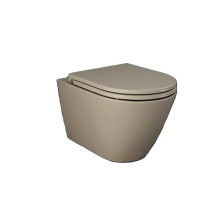 Feeling Matt Cappuccino Wall Hung Rimless WC inc Soft Close Seat - RAK Ceramics