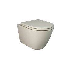 Feeling Matt Greige Wall Hung Rimless WC inc Soft Close Seat - RAK Ceramics