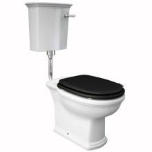 Washington Low Level Cistern and WC with Soft Close Seat Black - RAK Ceramics