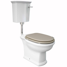 Washington Low Level Cistern and WC with Soft Close Seat Cappuccino - RAK Ceramics 