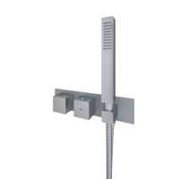 Feeling Grey Square Dual Outlet Shower Valve with Shower Kit by RAK Ceramics