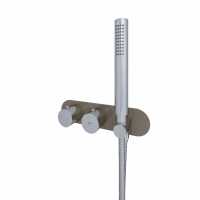 Feeling Cappuccino Round Dual Outlet Shower Valve with Shower Kit by RAK Ceramics