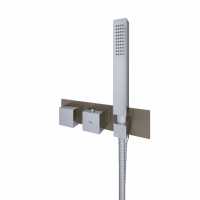 Feeling Cappuccino Square Dual Outlet Shower Valve with Shower Kit by RAK Ceramics