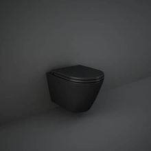 Feeling Matt Grey Wall Hung Rimless WC inc Soft Close Seat - RAK Ceramics
