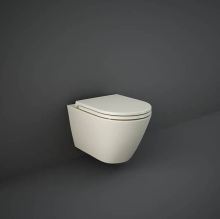 RAK Feeling Matt Cappuccino Rimless Back To Wall Toilet & Soft Close Seat