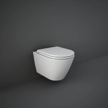 Washington Wall Hung Rimless WC with Soft Close Seat Black - RAK Ceramics