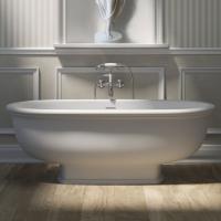 Boat Double-Skinned 1800 x 750 Freestanding Bath with Solid Cast Aluminium Plinth, - White or Bespoke Colour By BC Designs 