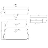 Appleyard Semi Recessed Basin 500mm 1 Tap Hole