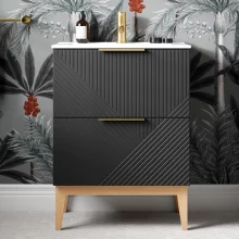 Herve 815mm Matt Graphite Grey Vanity Unit with Ceramic Basin