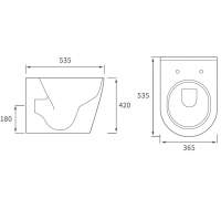 RAK Feeling Matt Grey Rimless Back To Wall Toilet & Soft Close Seat