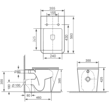 Synergy Slipper 1750 x 730 Freestanding Bath