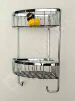 Roman L Shaped Corner Chrome Shower Basket - RSB04