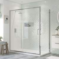 Prime 1000 x 760mm Sliding Door Shower Enclosure and Tray Pack in Chrome