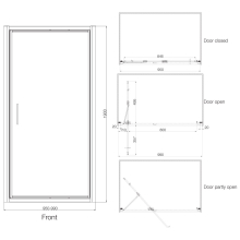 Tissino Rivelo 900mm Infold Door - Matt Black