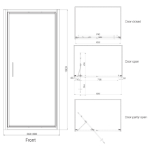 Tissino Rivelo 800mm Infold Door - Matt Black