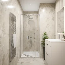 Tissino Rivelo 700mm Infold Door - Chrome