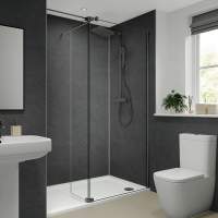 Atlantis Black Graphite Metallic Metro Tile Panel 1200mm x 2400mm