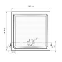 Zamori Square 800 x 800mm Shower Tray - Z1160