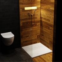 Giorgio2 Cut-To-Size Black Slate Effect Square Shower Tray - 1200 x 1200mm