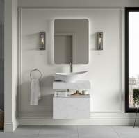 Rouen 600mm Grey Marble Wall Hung Basin Shelf