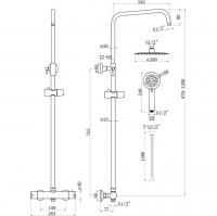 Kartell Plan Thermostatic Bar Shower Valve With Riser Rail & Rain Head