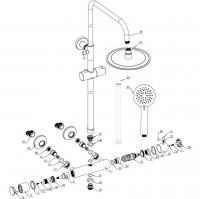 Venetian Thermostatic Bar Mixer with Riser & Overhead Kit