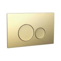 Round Brushed Brass Dual Flush Button - Scudo