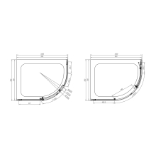 Scudo S8 900 x 760mm Single Door Offset Quadrant Shower Enclosure 