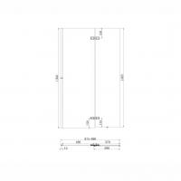 Aquadart Venturi 8 Smoked Black Glass Square Edge Bath Shower Screen - 1400 x 800mm