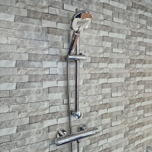 Villeroy & Boch Square Thermostatic Exposed Shower Set With Riser Rail Matt Black