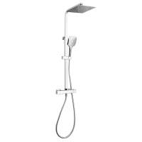 Scudo Helier Square Cool Touch Dual Head Rigid Riser Shower