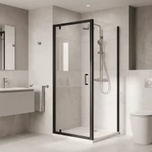 Nuie Rene Matt Black 900mm Bi-Fold Shower Door