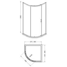 Lancia S6 900 x 760mm Chrome Single Door Offset Quadrant Shower Enclosure