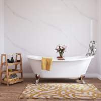 Wetwall White Marble Shower Panel