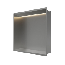 Crosswater Brushed Steel 305 x 305 Shower Wall Niche With LED Light