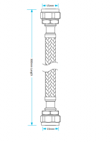 3/4" x 22mm - 300mm - Braided Flexi Hose With Isolation Valve - Viva Sanitary