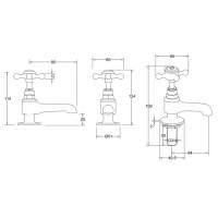 Francis Pegler Xia Twin Bath Taps (Pair)