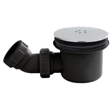 Nuie Chrome Fast Flow Shower Waste Black Body