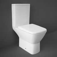 Burlington Rimless Slimline Close Coupled WC & White Ceramic Cistern with Push Button P20 C4