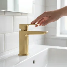 Swan Hazely Matt Black Basin Pillar Taps with Waste