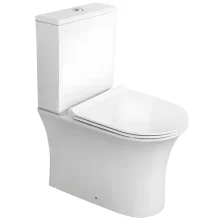 Synergy Fluid 455mm High Pan Rimless Close Coupled Toilet And Soft close Seat