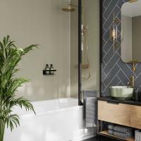 Multipanel Sage Green Herringbone Tile Effect Shower Board