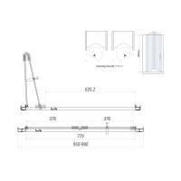 Scudo S6 900mm Matt Black Bifold Shower Door