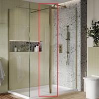 Lancia S8 Brushed Brass Wetroom Glass 275mm Flipper Panel
