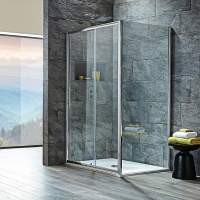 Prime 1200 x 700mm Sliding Door Shower Enclosure and Tray Pack in Chrome