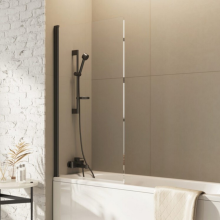 Scudo Thalia 1500x900mm Gunmetal Inward Opening Bath Screen