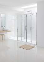 1700mm - Showering Spaces Semi-Frameless Double Slider Door - Silver - Lakes - Classic