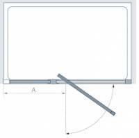 1000mm Semi-Frameless Pivot Shower Door, Lakes Classic Collection